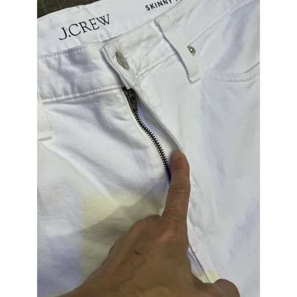 J. Crew Women’s Skinny Flare Jeans Size 29 White Stretch Zipper Pockets Denim - Picture 10 of 15